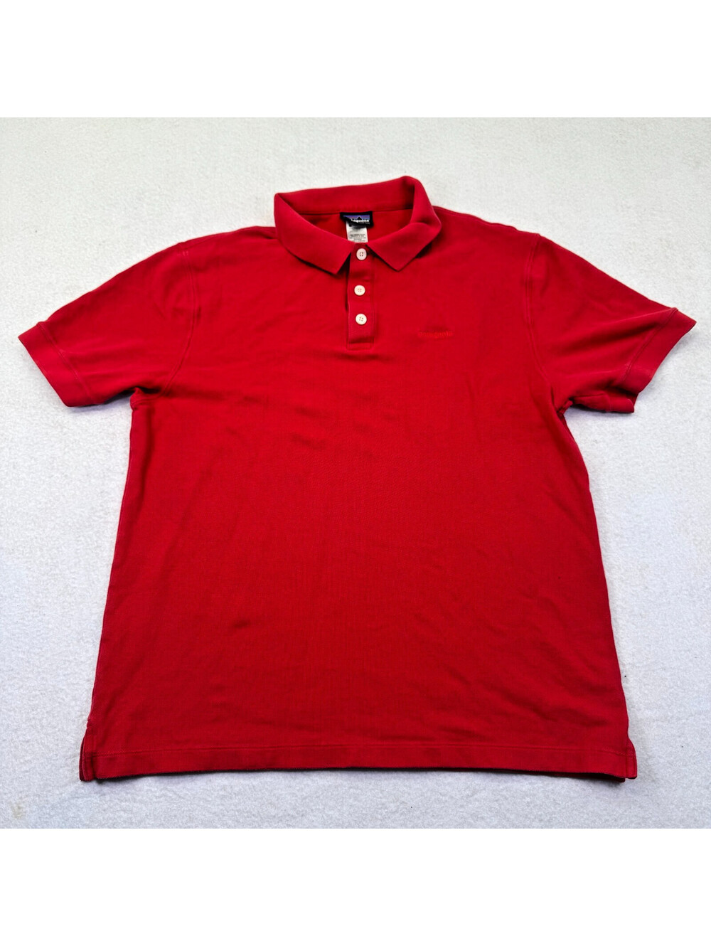 Patagonia Polo Shirt Mens Medium Wax Red Organic Cotton Short Sleeve Casual